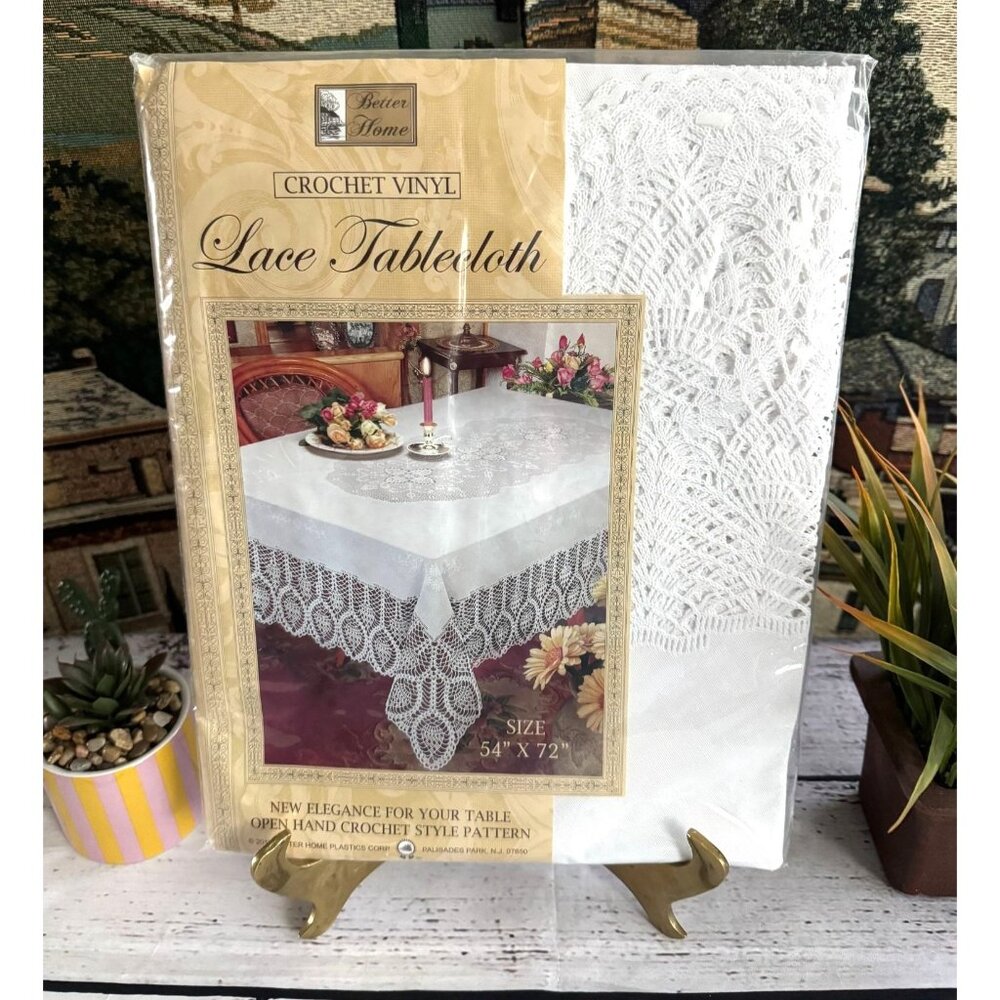 Better Home Crochet Vinyl Lace Tablecloth